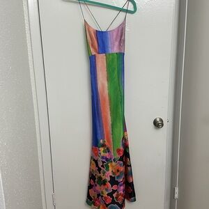 Watercolor Design Maxi Nasty Gal Dress